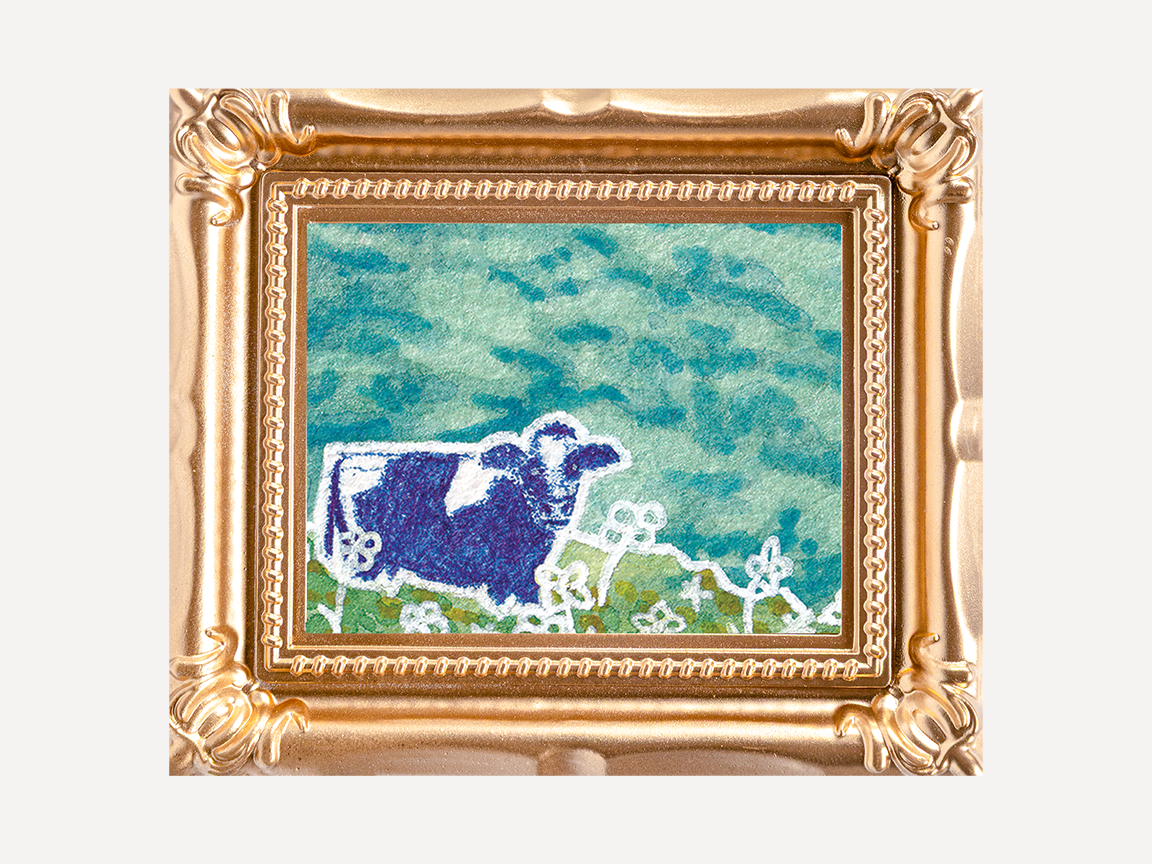 Vineyard Cow Mini Watercolor Print