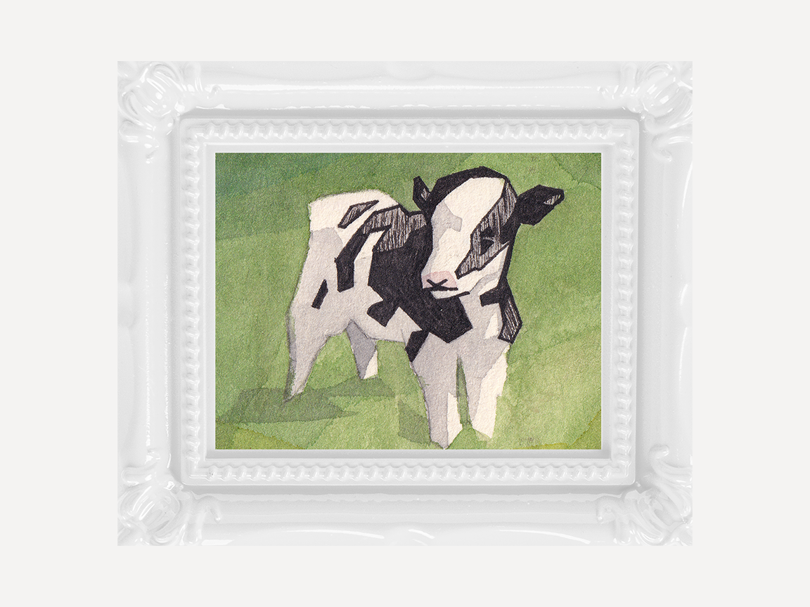 Geometric Calf Mini Watercolor Print