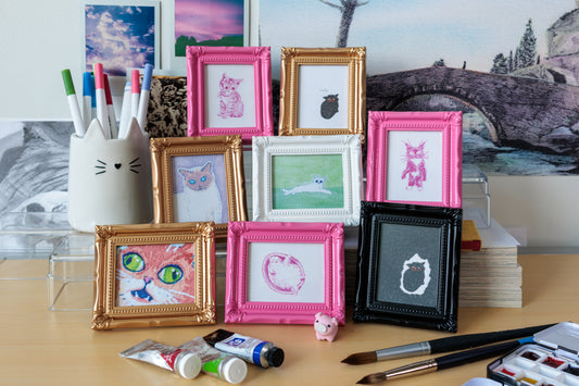 Crazy Orange Cat Mini Watercolor Print