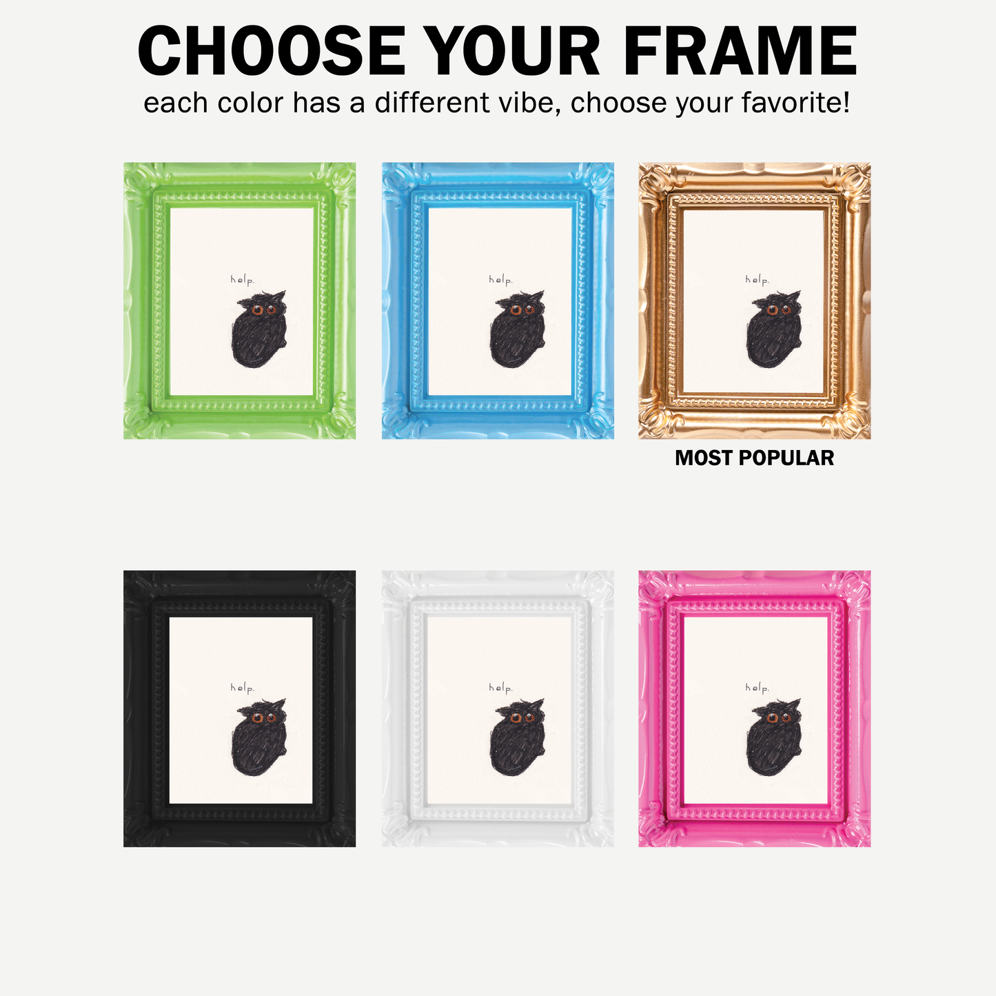 Help White Mini Art Print