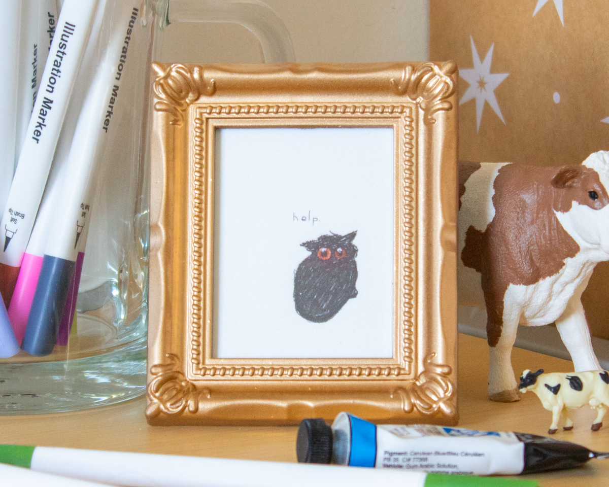 Help White Mini Art Print
