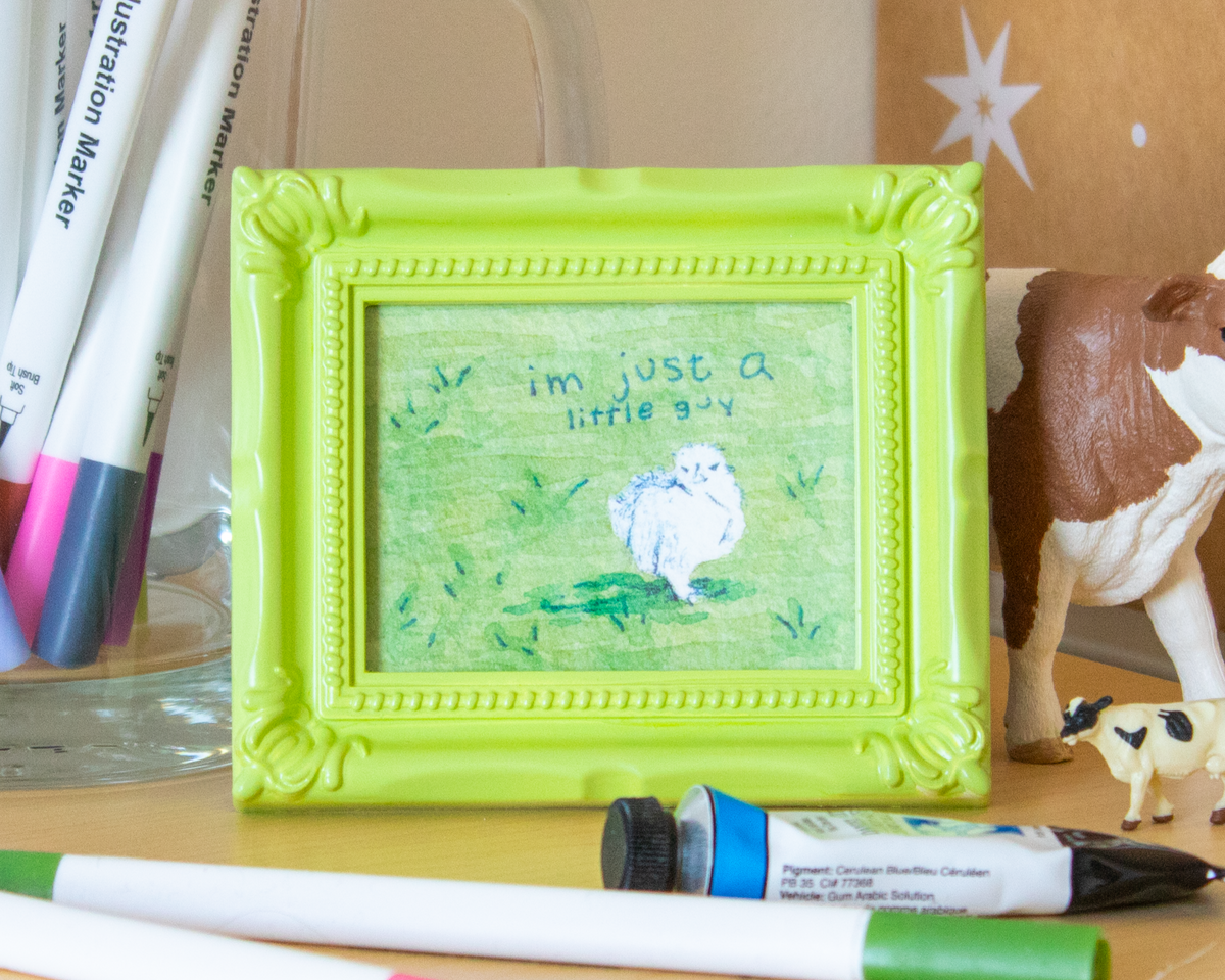 Just A Little Guy Mini Watercolor Print