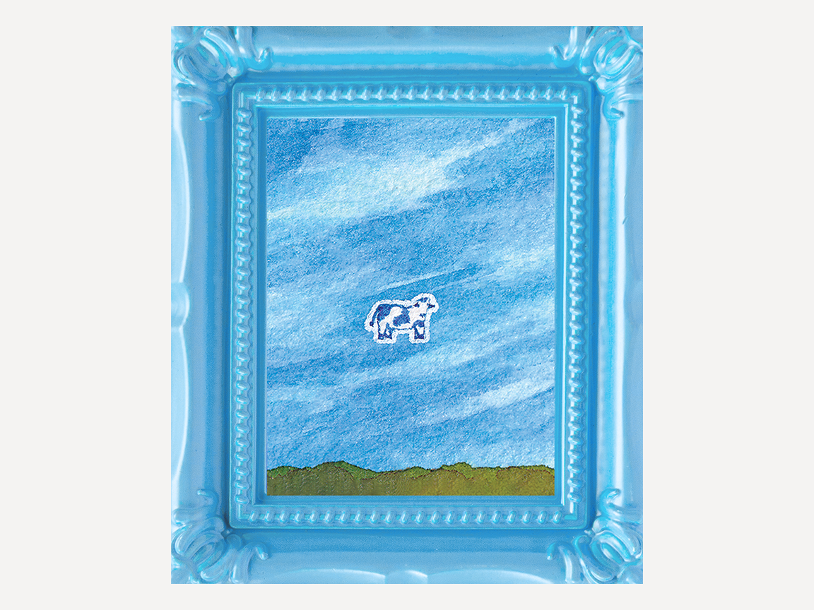 Flying Cow Mini Watercolor Print