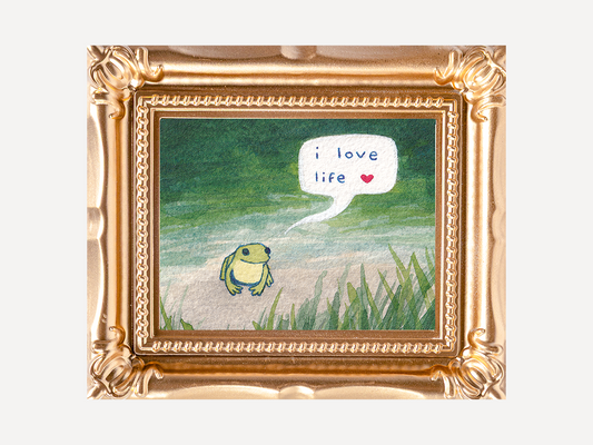 I Love Life Frog Mini Watercolor Print