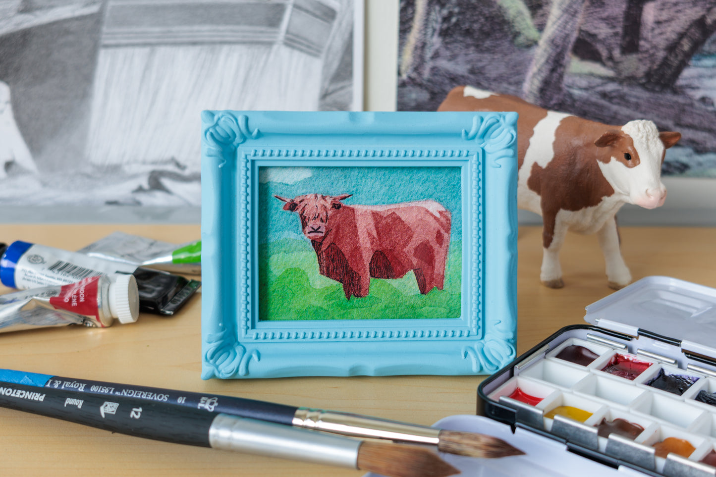 Highland Cow Watercolor Print