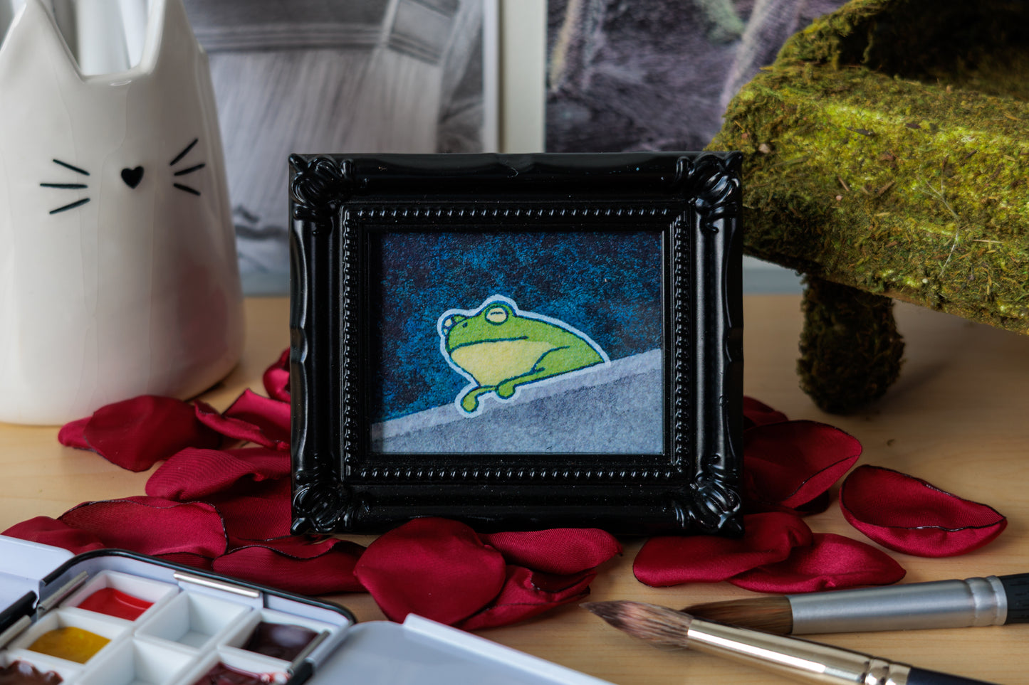 Smug Frog Mini Watercolor Print