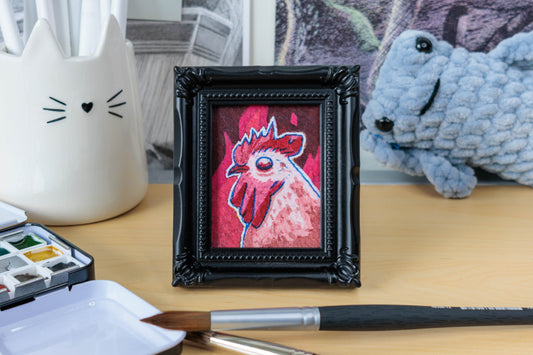 Fire Chicken Watercolor Print