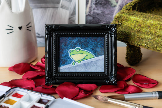 Smug Frog Mini Watercolor Print