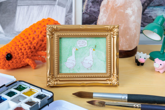 Who Are You Calling Silly? Goose Mini Watercolor Print