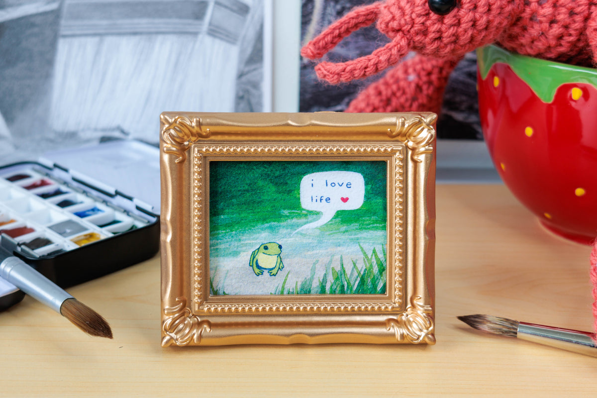 I Love Life Frog Mini Watercolor Print