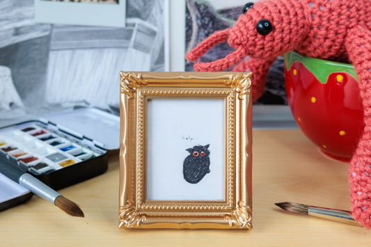 Help White Mini Art Print