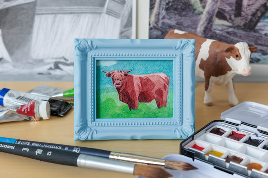 Highland Cow Watercolor Print