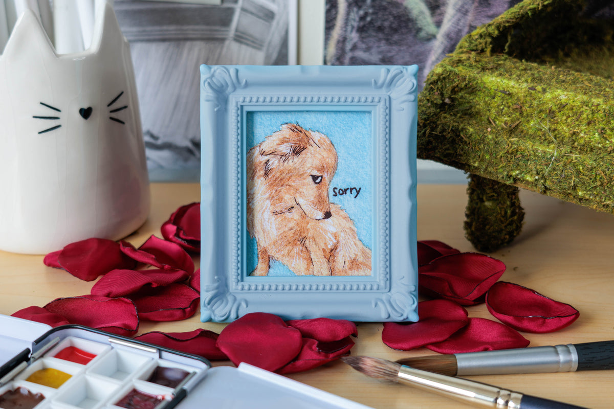 Sorry Dog Mini Watercolor Print