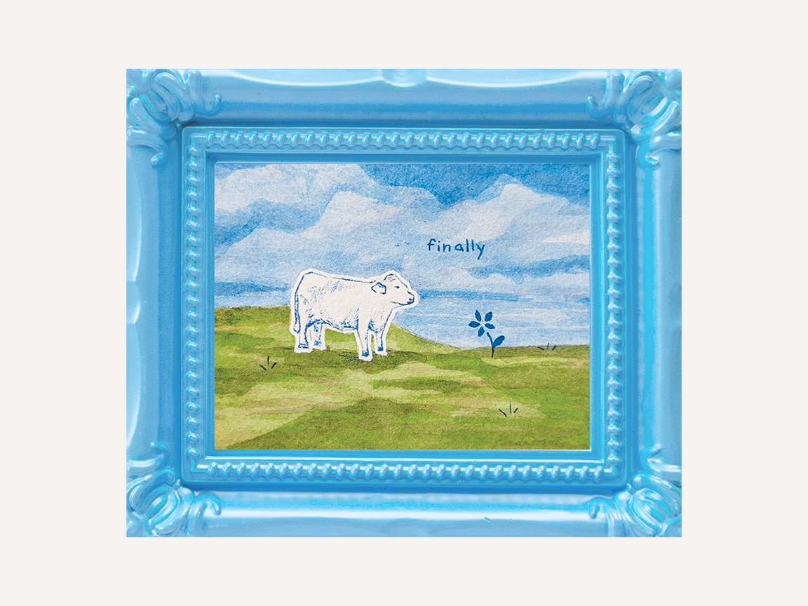Finally Cow Watercolor Print