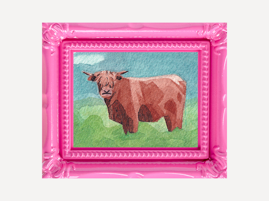 Highland Cow Watercolor Print
