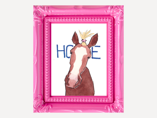 Hoe Horse Watercolor Print