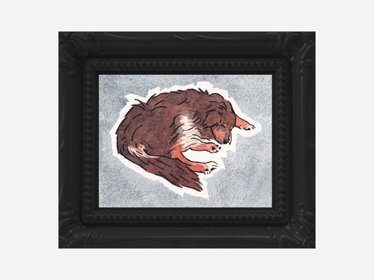 Laying Dog Watercolor Print