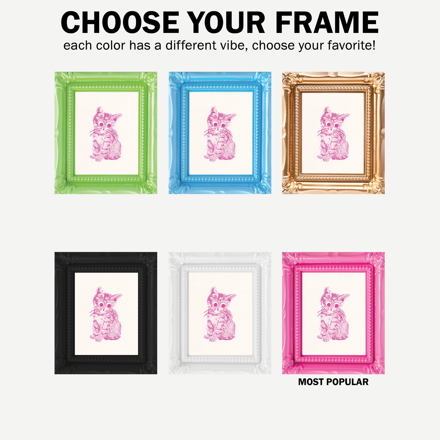 Scared Pink Cat Mini Art Print