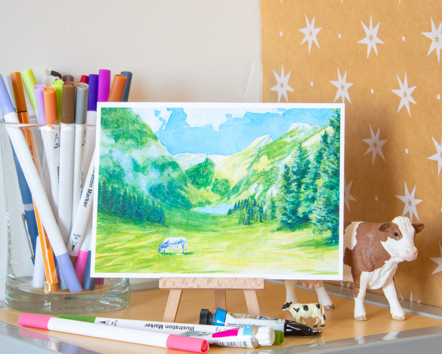 Valley Cow Art Print 5x7